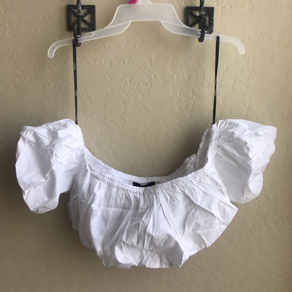 White off the shoulder crop top